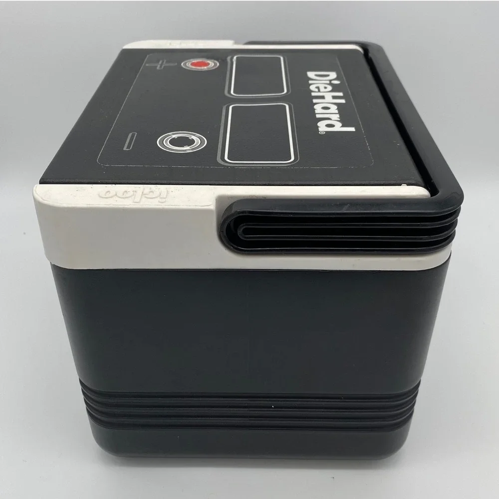 Igloo DieHard Battery Novelty Personal Cooler Black White Retro Automotive Style